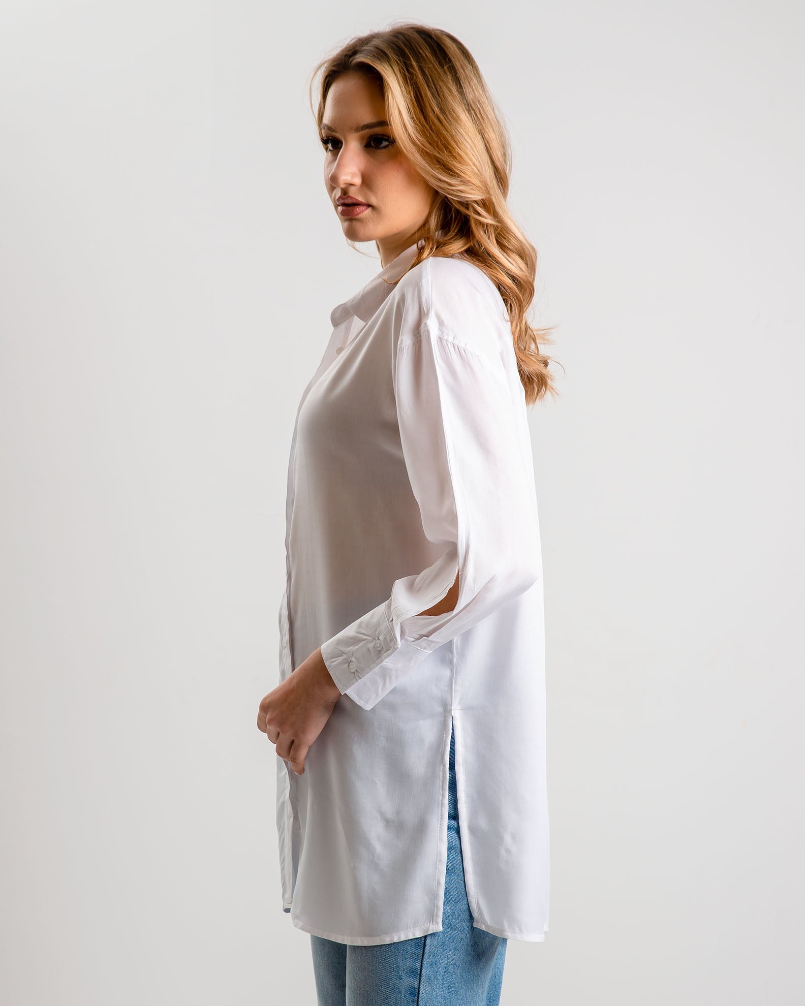 Women's Oversize Shirt 'Sissi'-WHITE