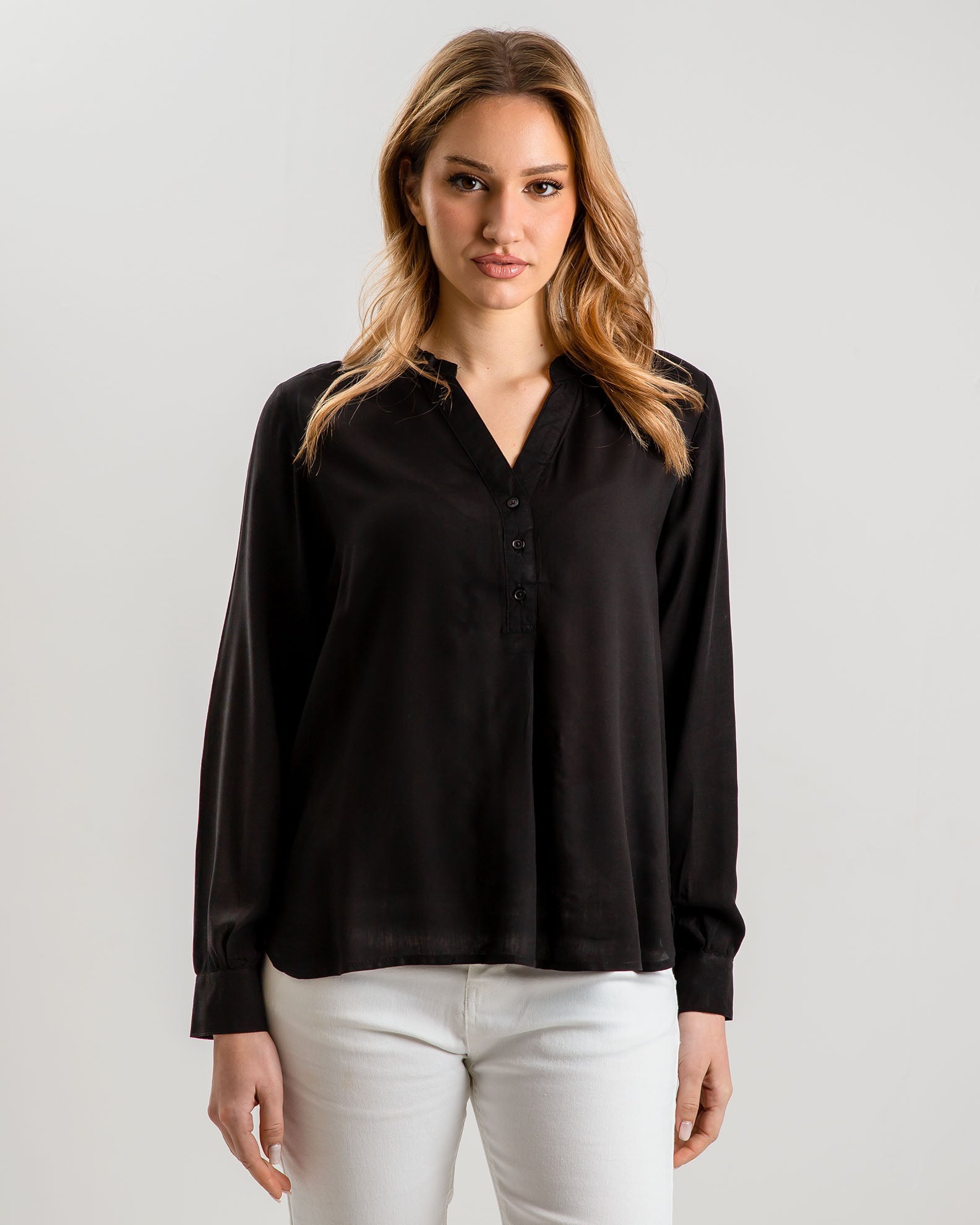 Women's Oversize Blouse-Shirt 'Eleni'-BLACK