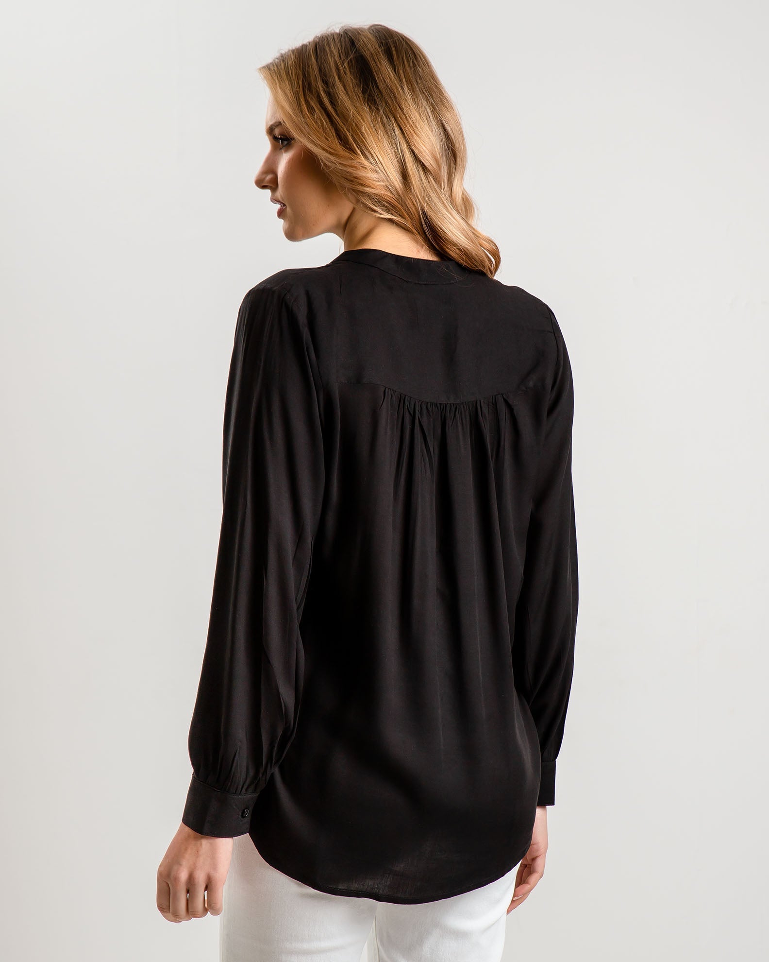 Women's Oversize Blouse-Shirt 'Eleni'-BLACK