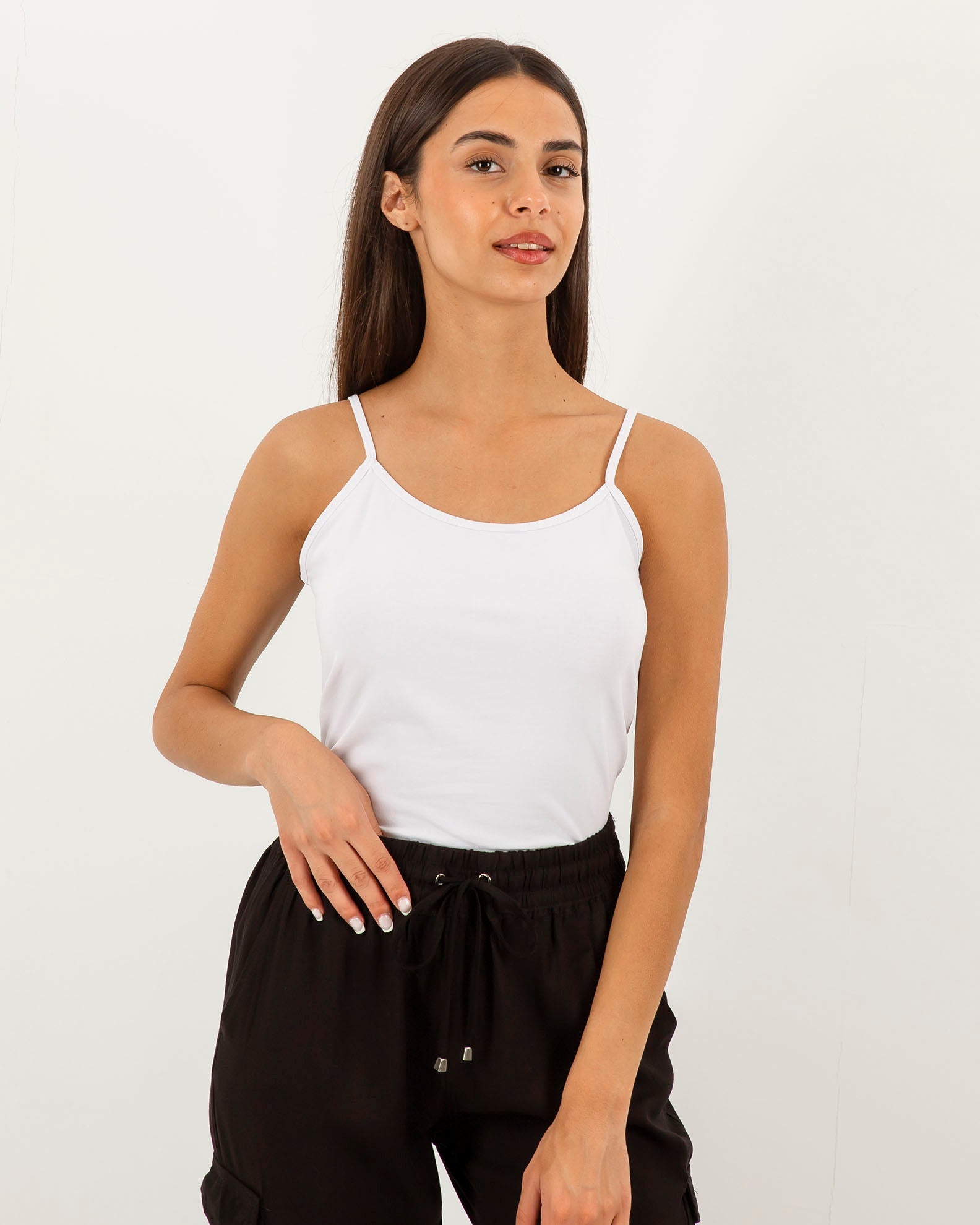 Women's sleeveless top 'Enrica'-WHITE