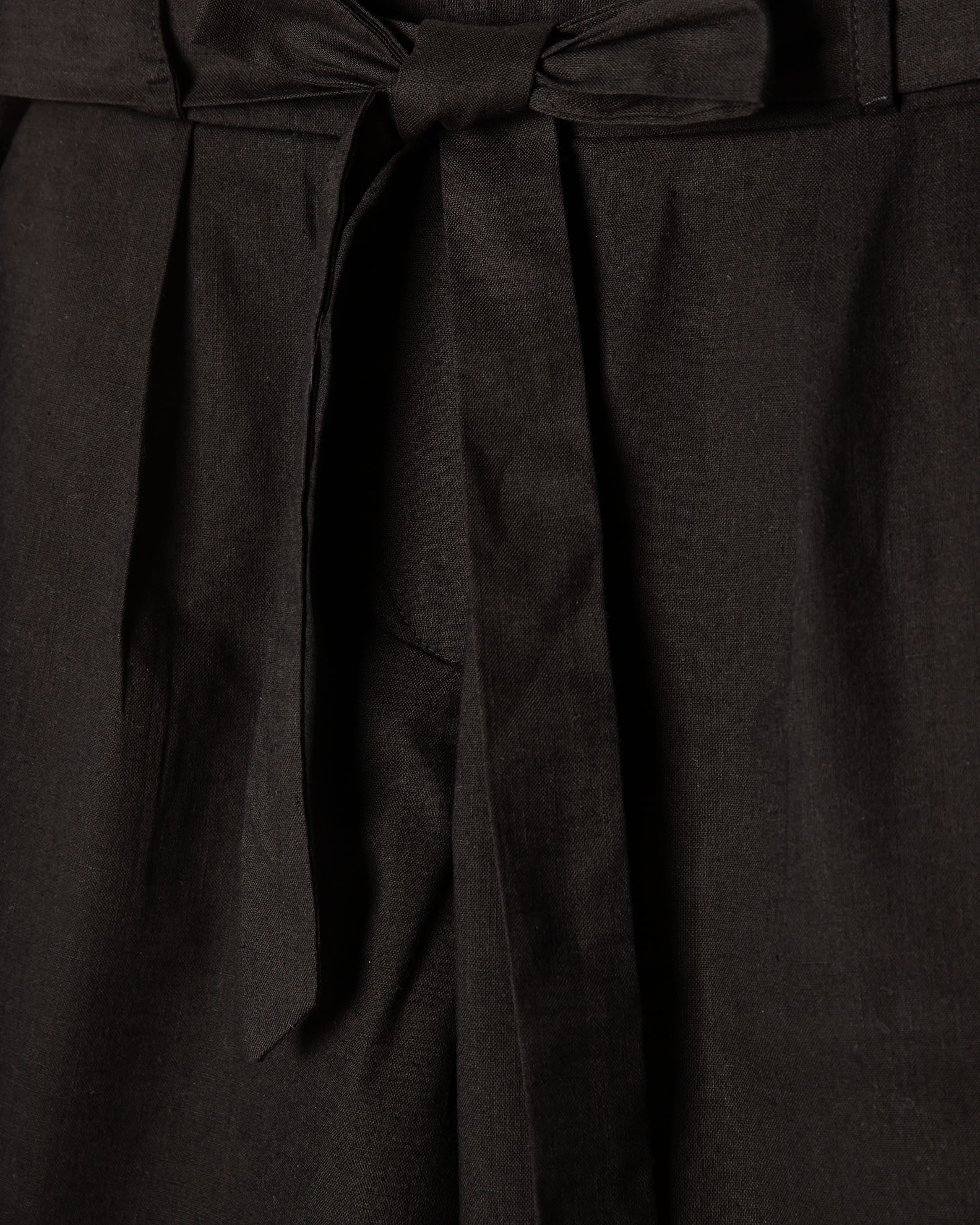 Women's bermuda black linen look 'Despina'-BLACK