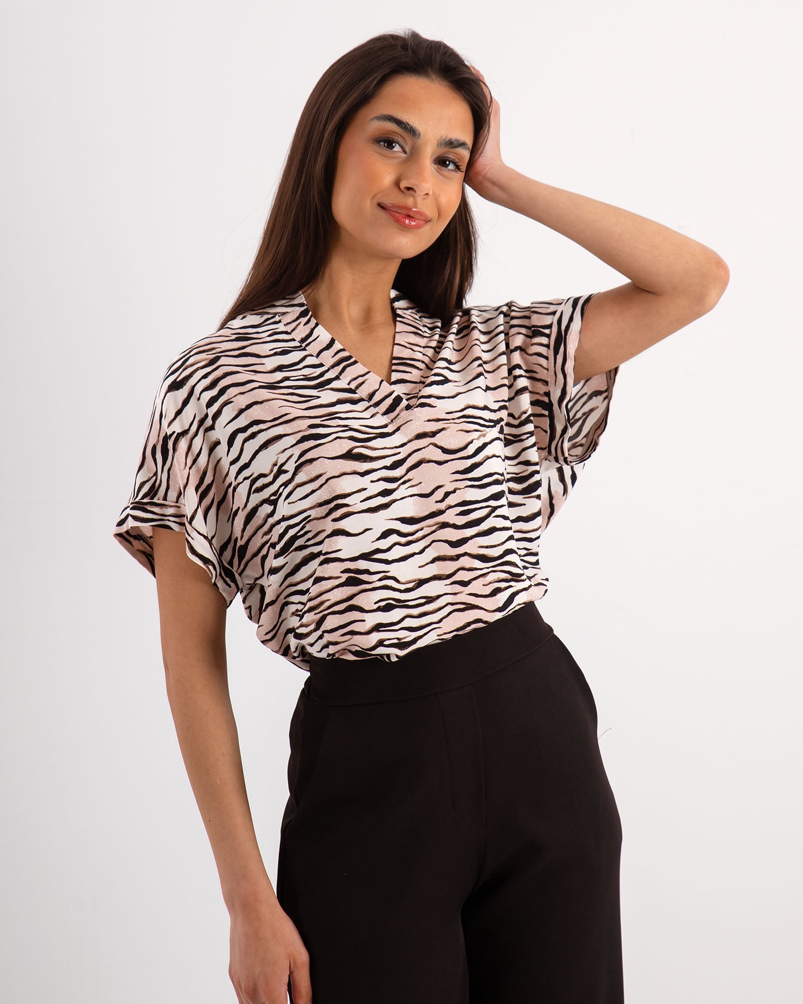 Women's Short-Sleeve Blouse 'Vaso'-PRINT 2