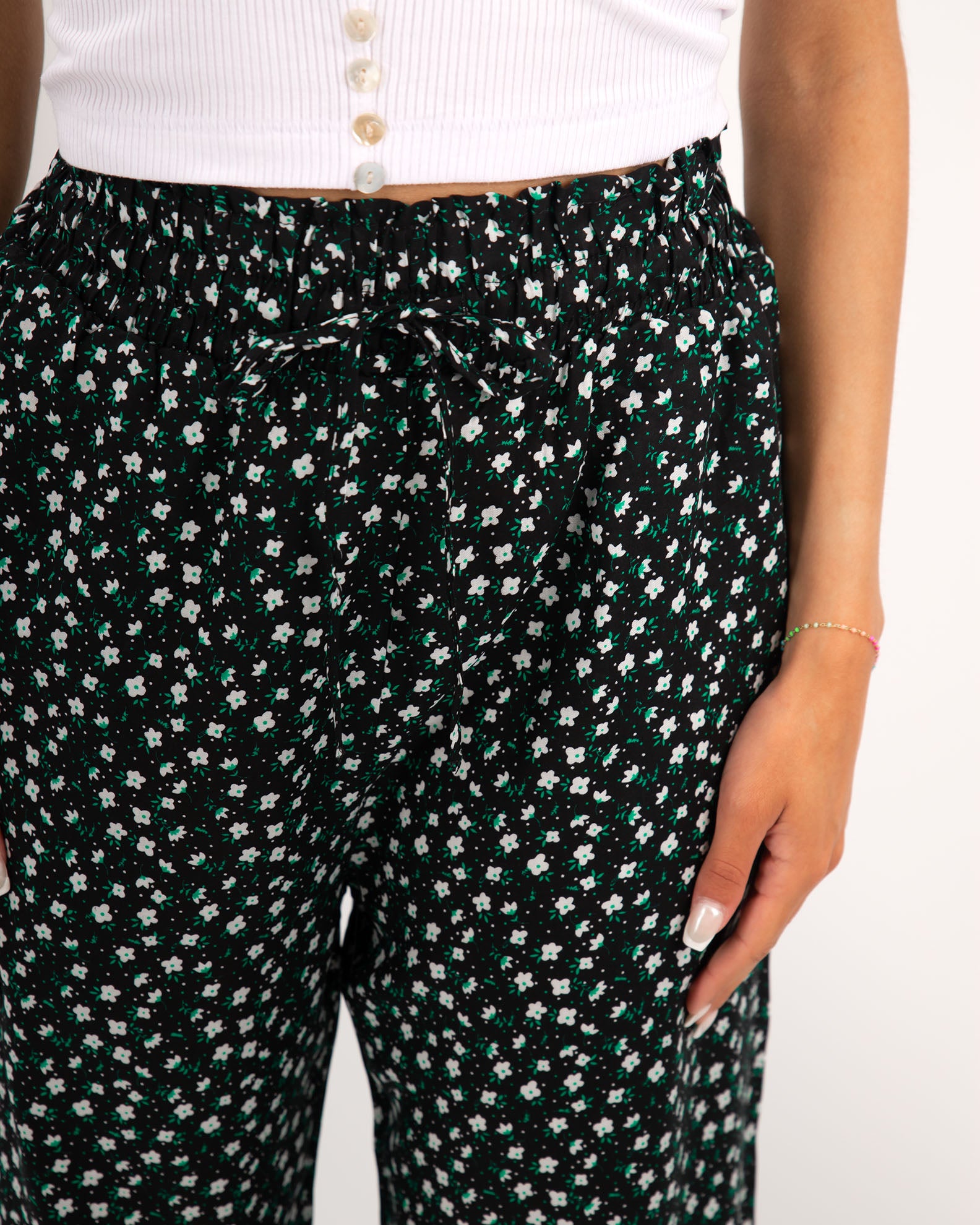 Women's 3/4 "Markella" trousers with elastic waist-PRINT 1