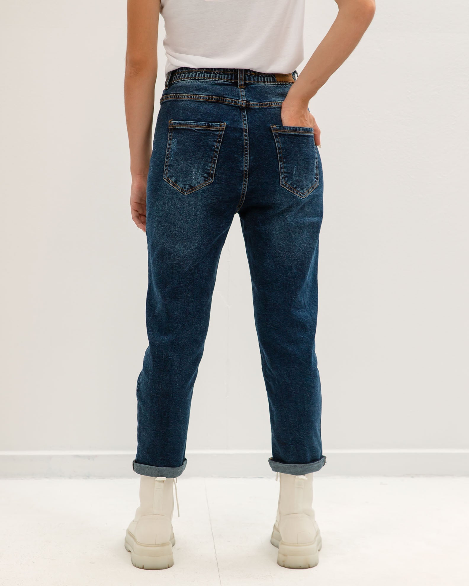 Women's Denim Pants 'Nadia'-BLUE DENIM