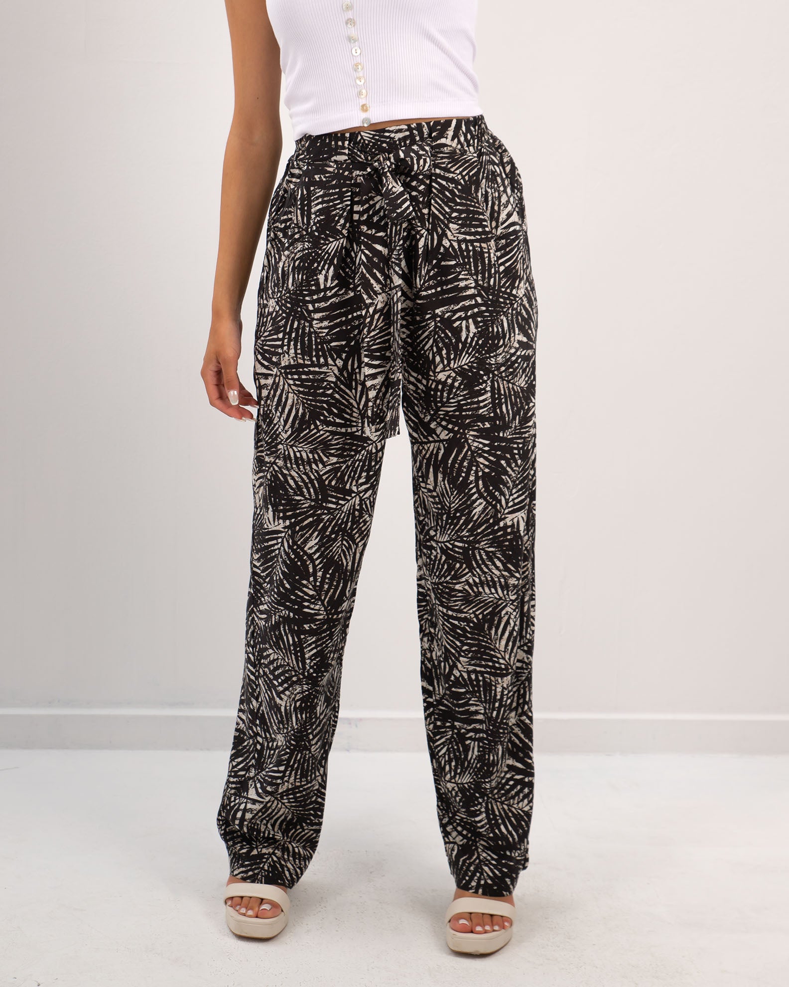 Women's trousers "Amalia" with elastic waist-PRINT 2