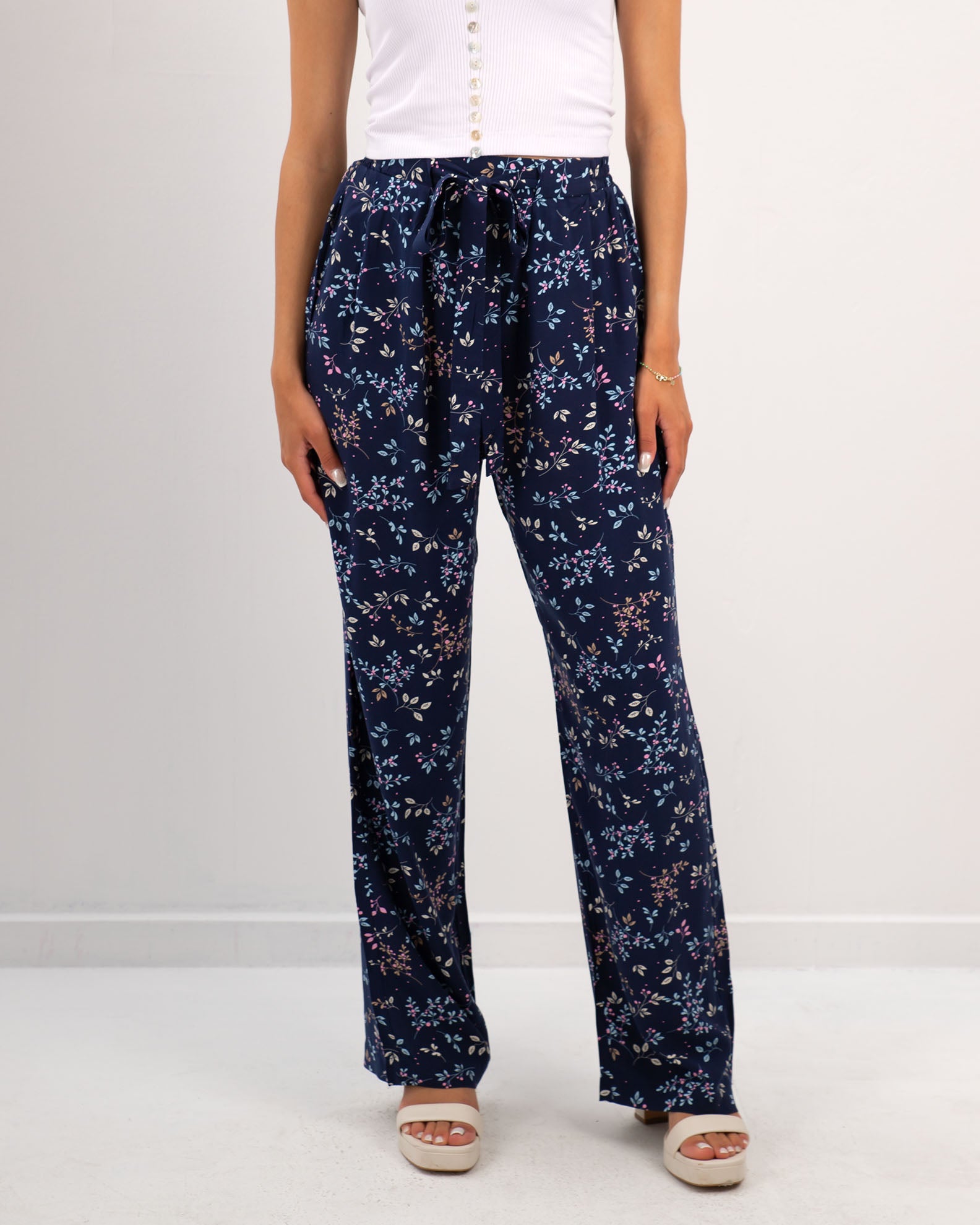 Women's pants "Amalia" with elastic waist-PRINT 4