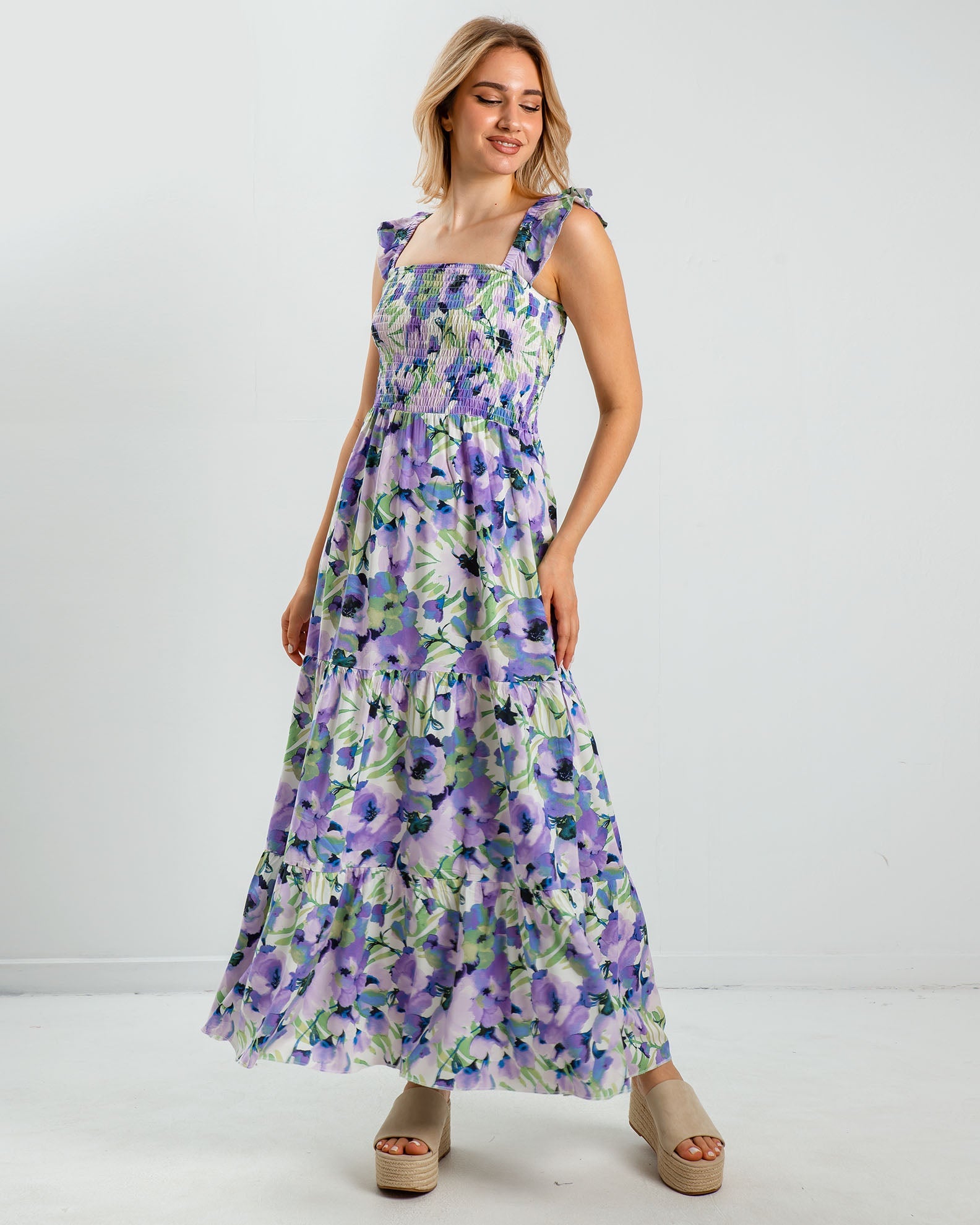 'Sorela' printed sleeveless maxi dress-COMBINATION 11