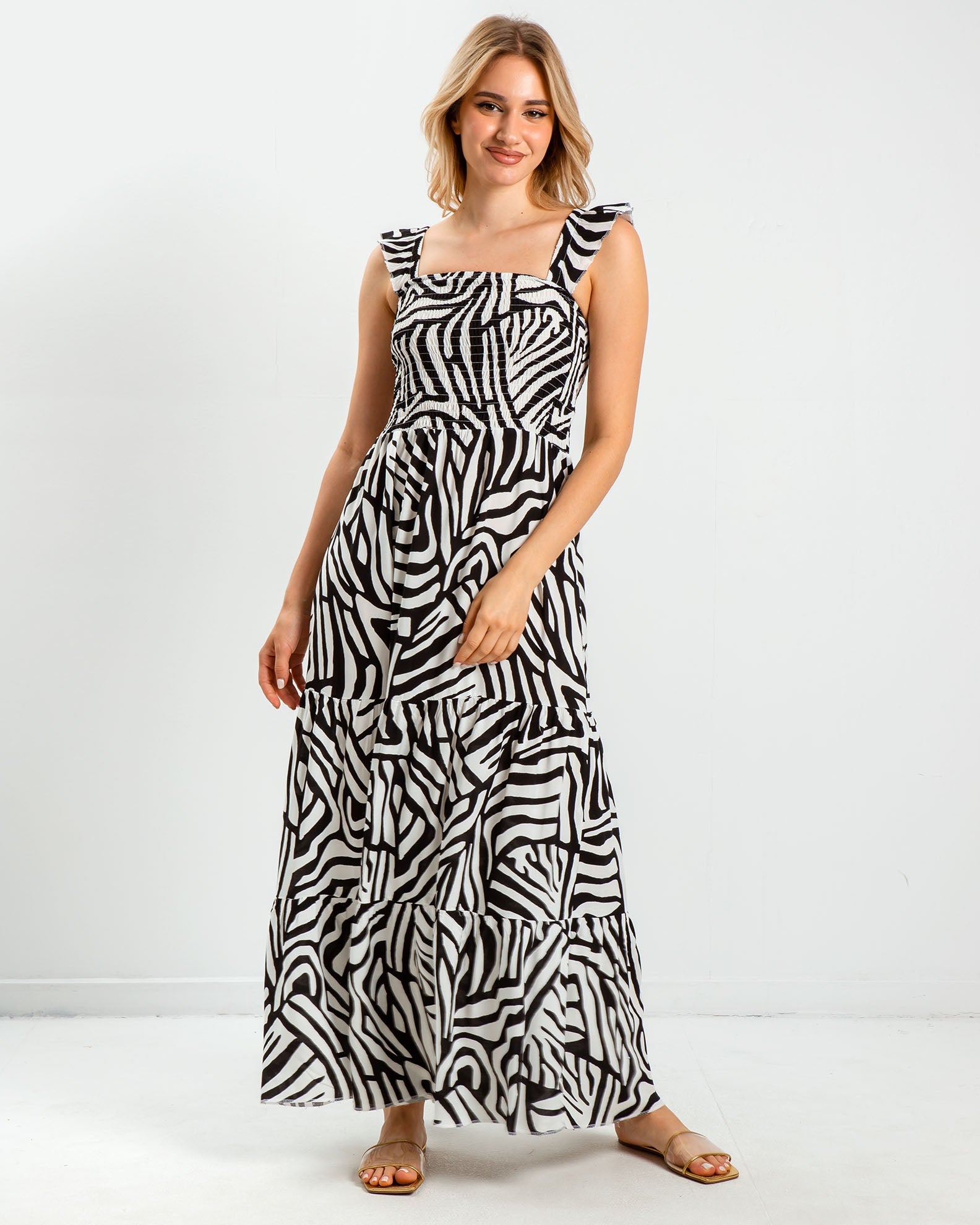 'Sorela' sleeveless printed maxi dress-COMB.6