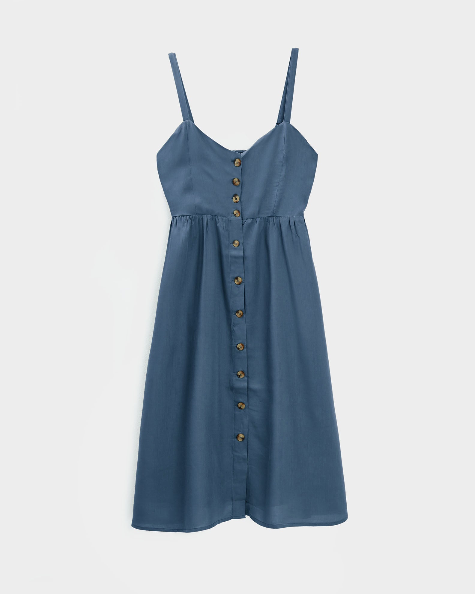 Sleeveless midi dress "Amal"-BLUE DENIM