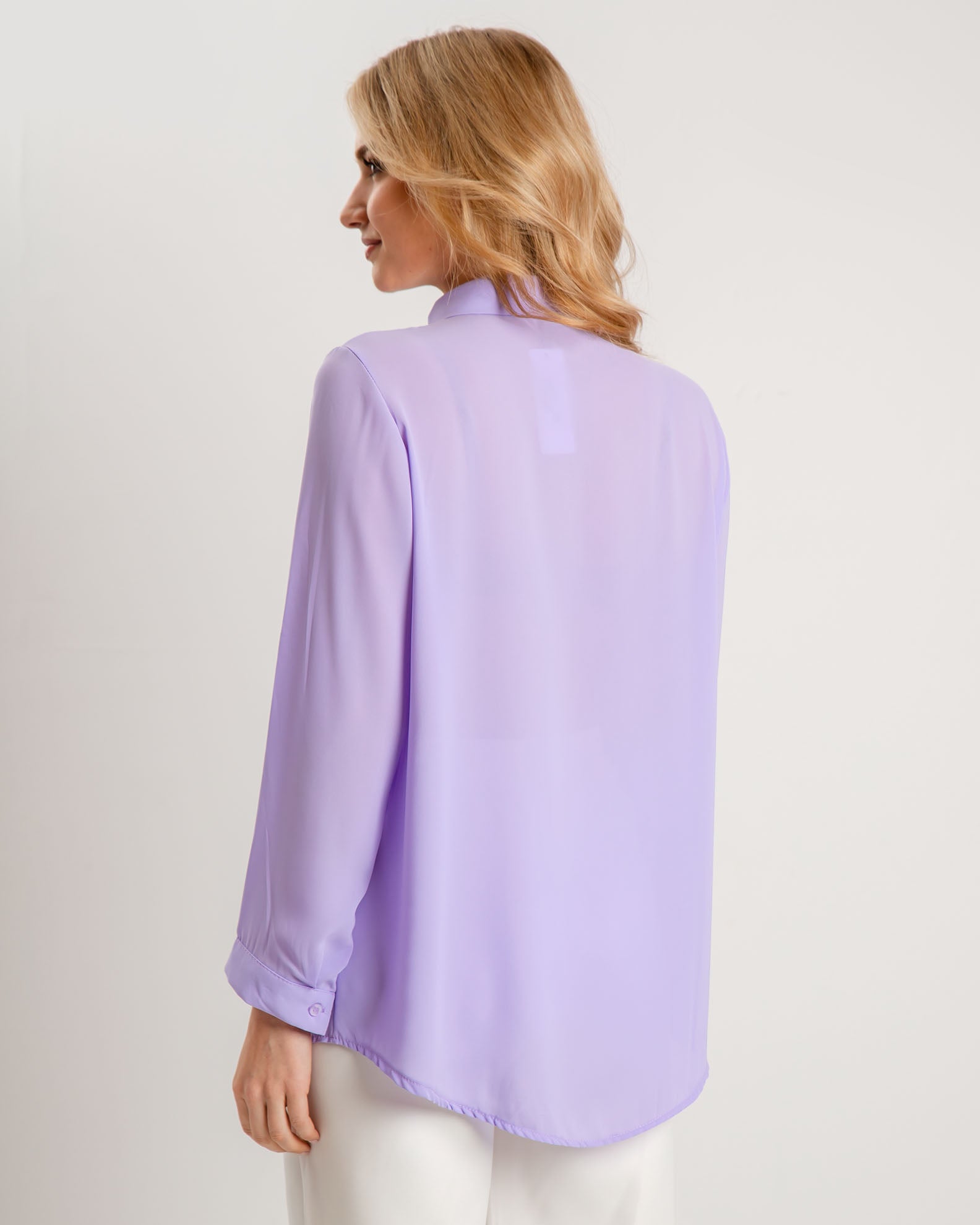 Women's long sleeve rhinestone throw shirt F-95044-LILAC