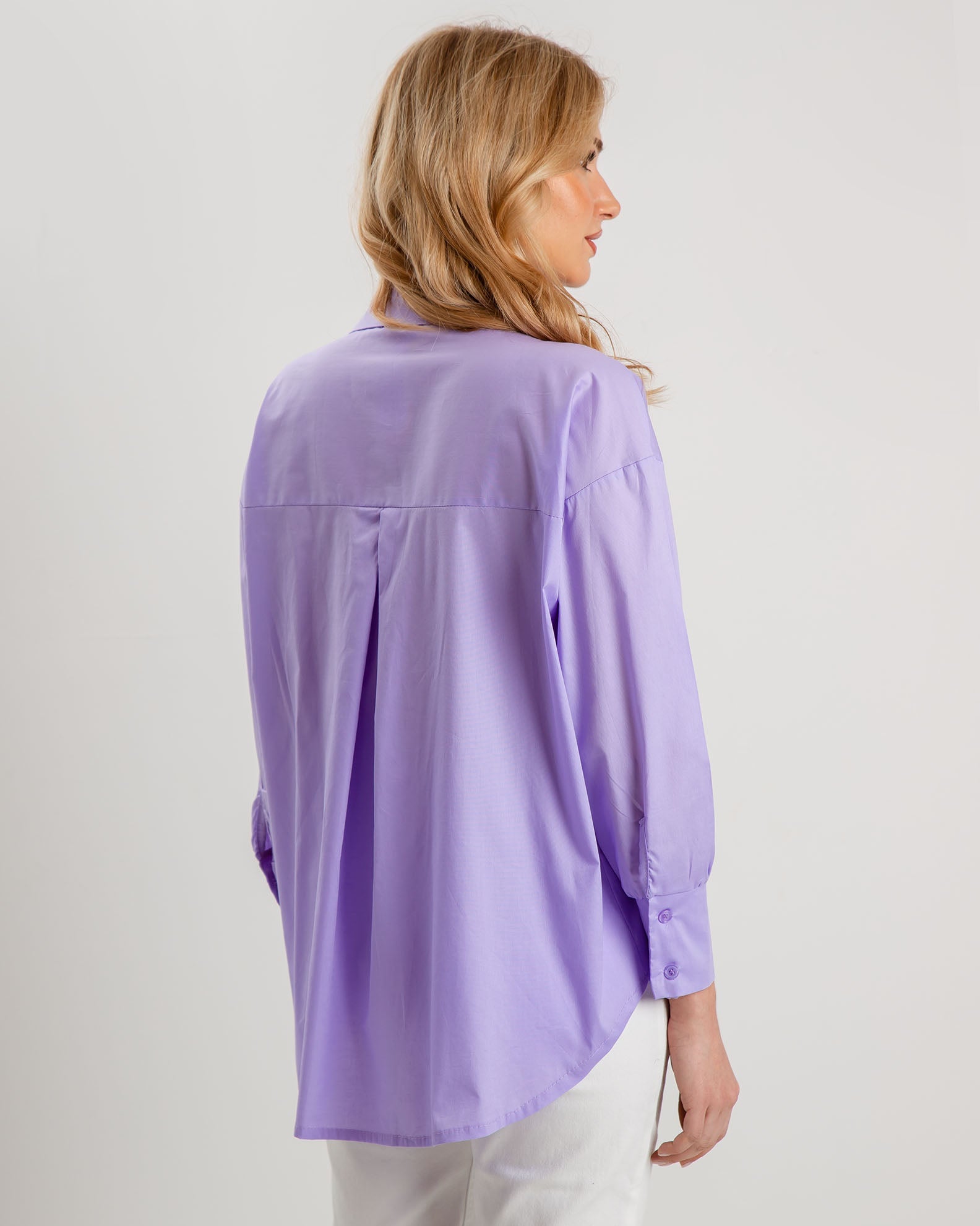 Women's long sleeve shirt with collar F-6330-PURPLE