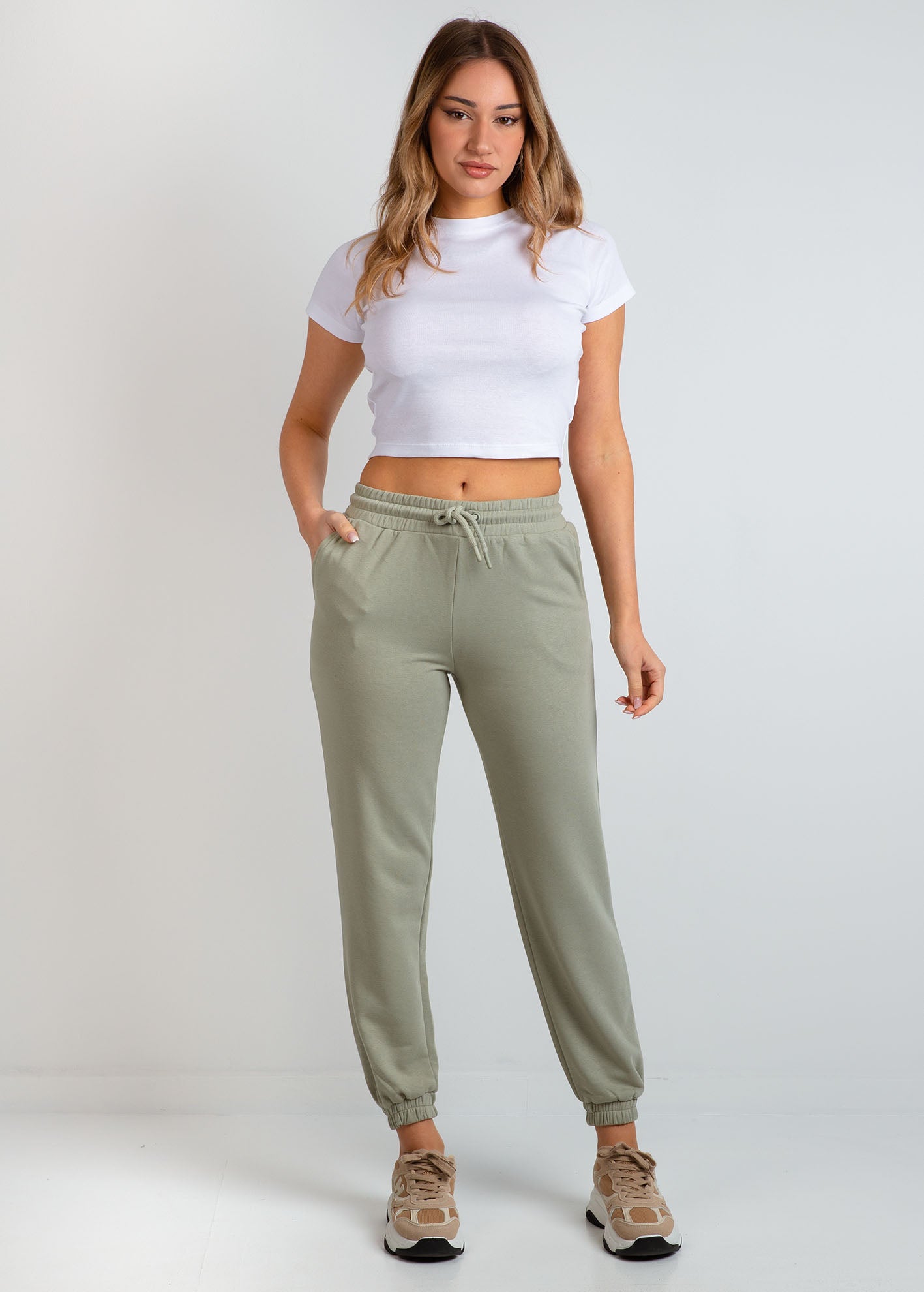 Γυναικείο παντελόνι φόρμας jogger basic-MINT