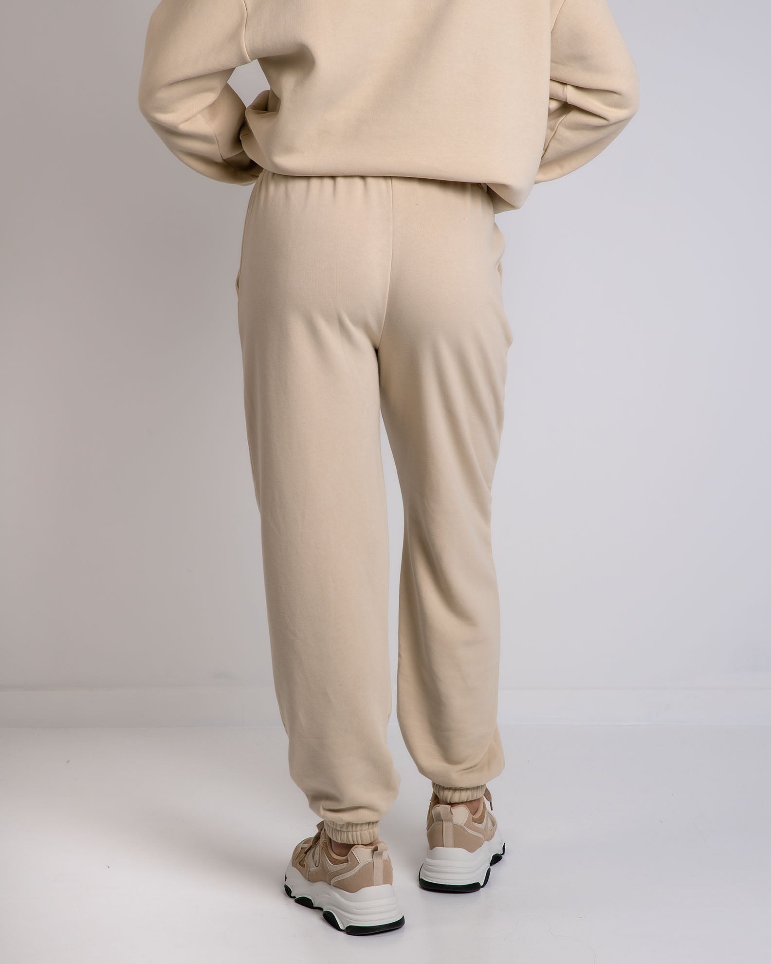 Γυναικείο παντελόνι φόρμας jogger basic-SAND
