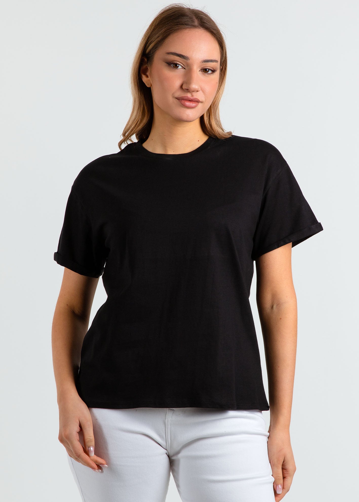 Γυναικείο t-shirt basic κοντομάνικο 'Vana'-black