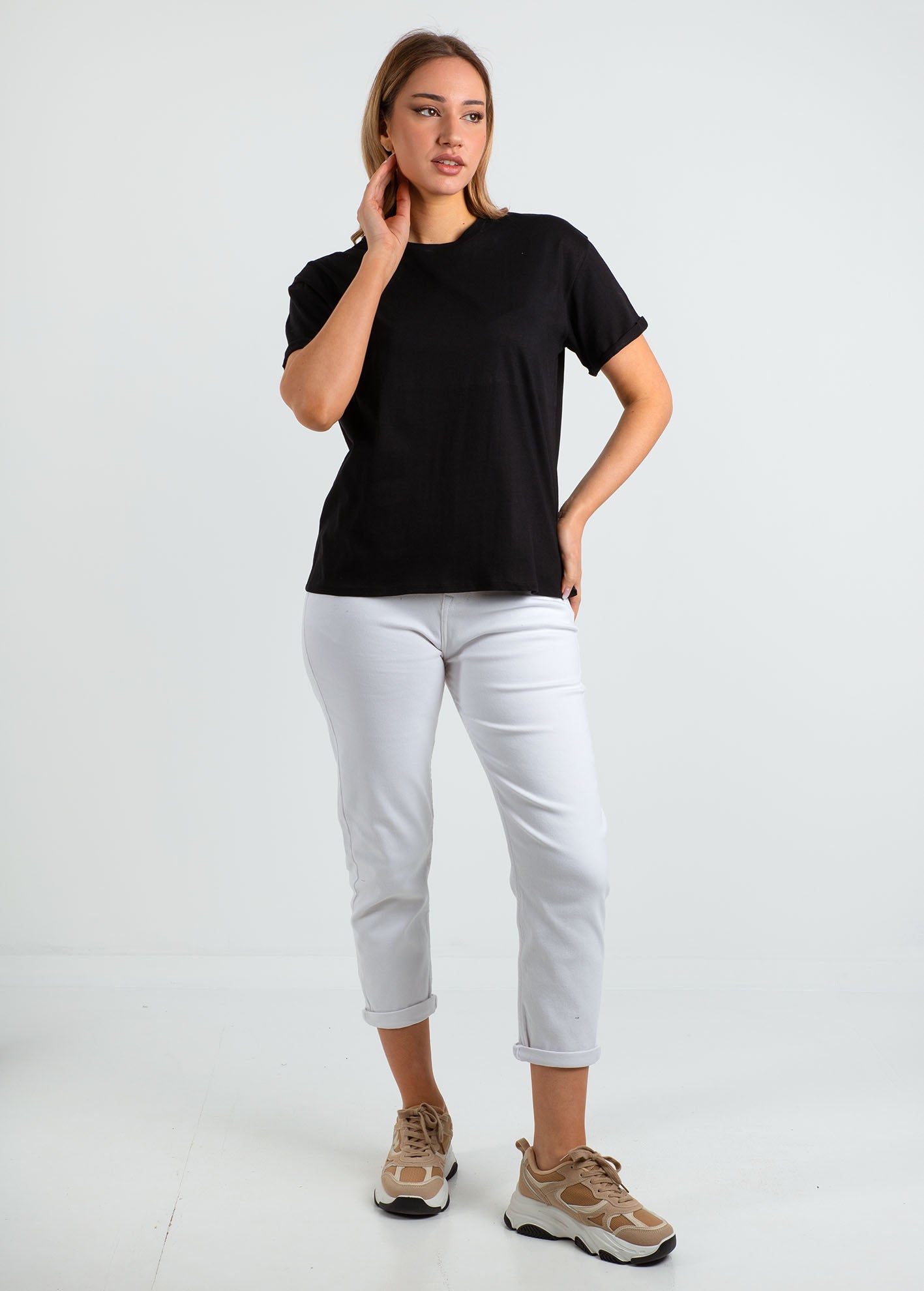 Γυναικείο t-shirt basic κοντομάνικο 'Vana'-black