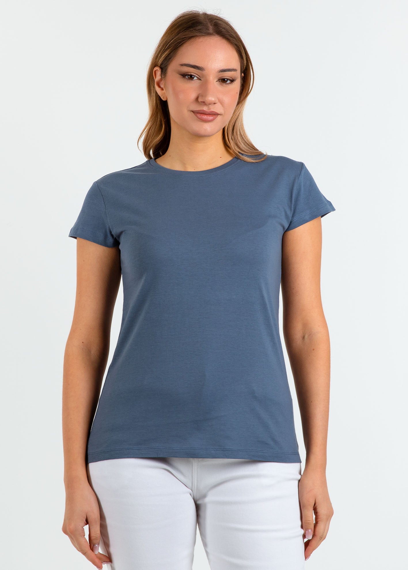 Γυναικείο t-shirt basic κοντομάνικο 'Vana'-blue