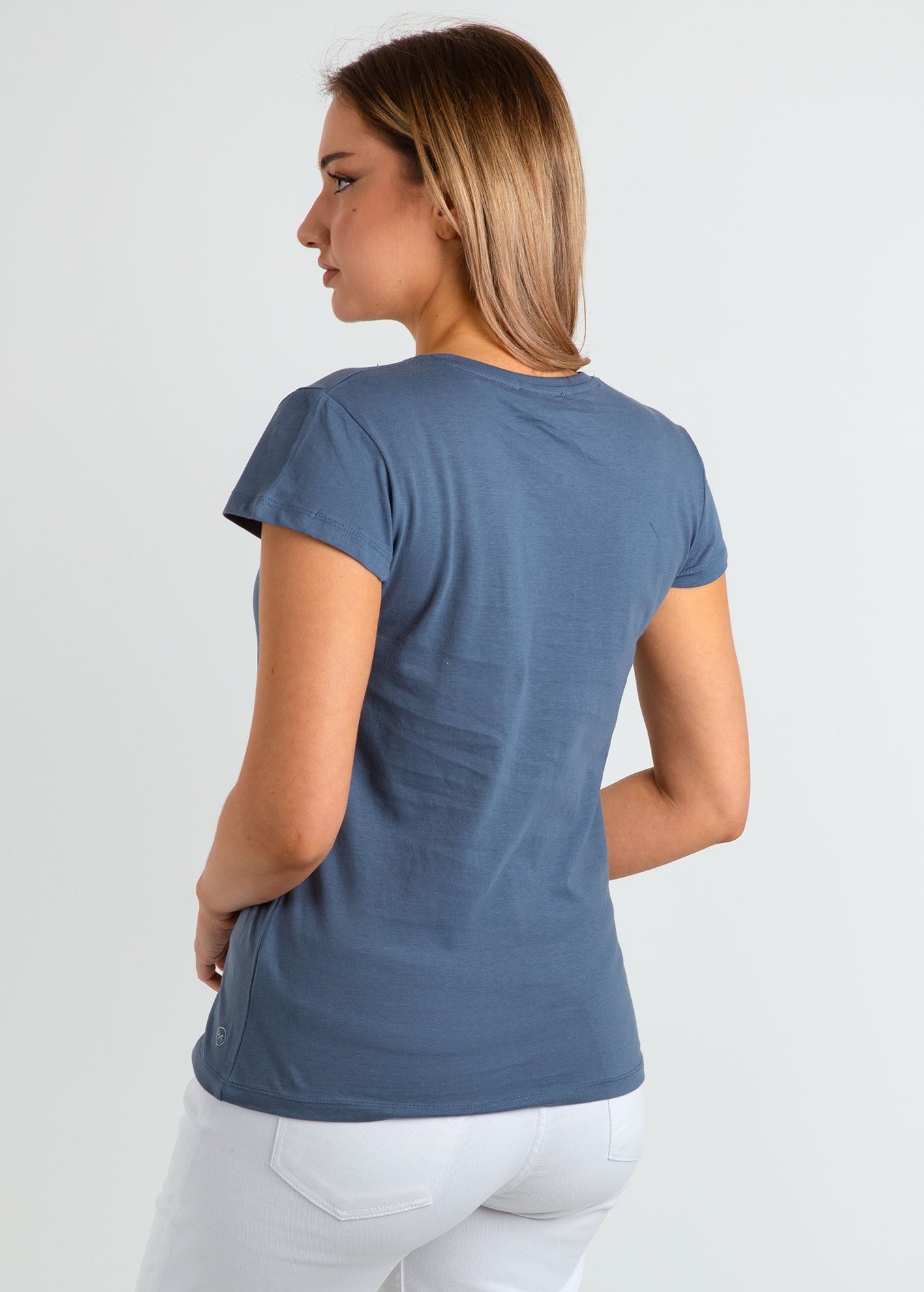 Γυναικείο t-shirt basic κοντομάνικο 'Vana'-blue