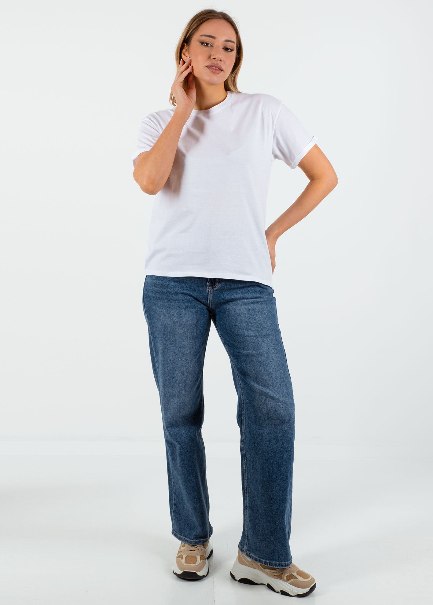 Γυναικείο t-shirt basic κοντομάνικο 'Vana'-white