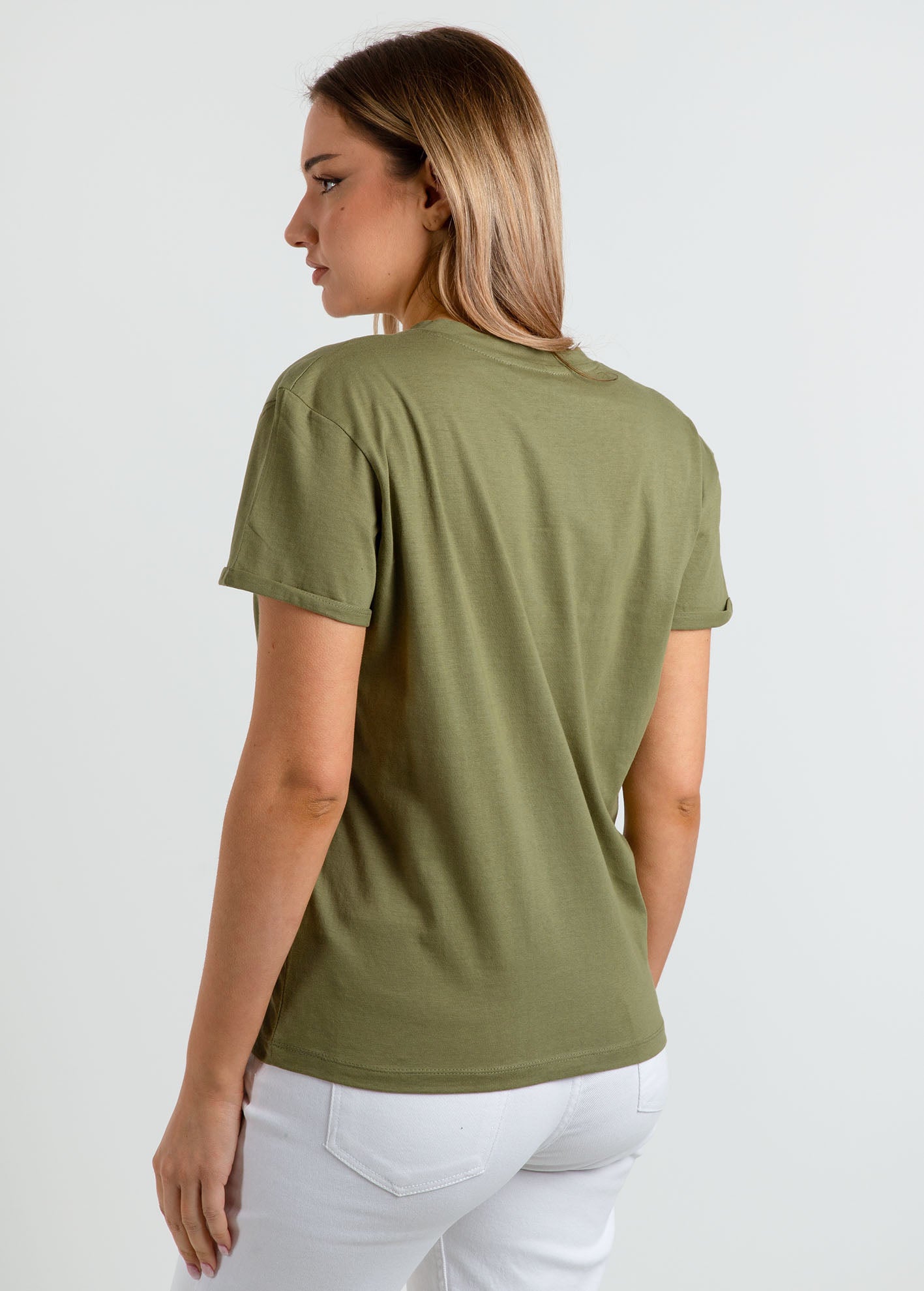 Γυναικείο basic t-shirt V 'Latina'-KHAKI