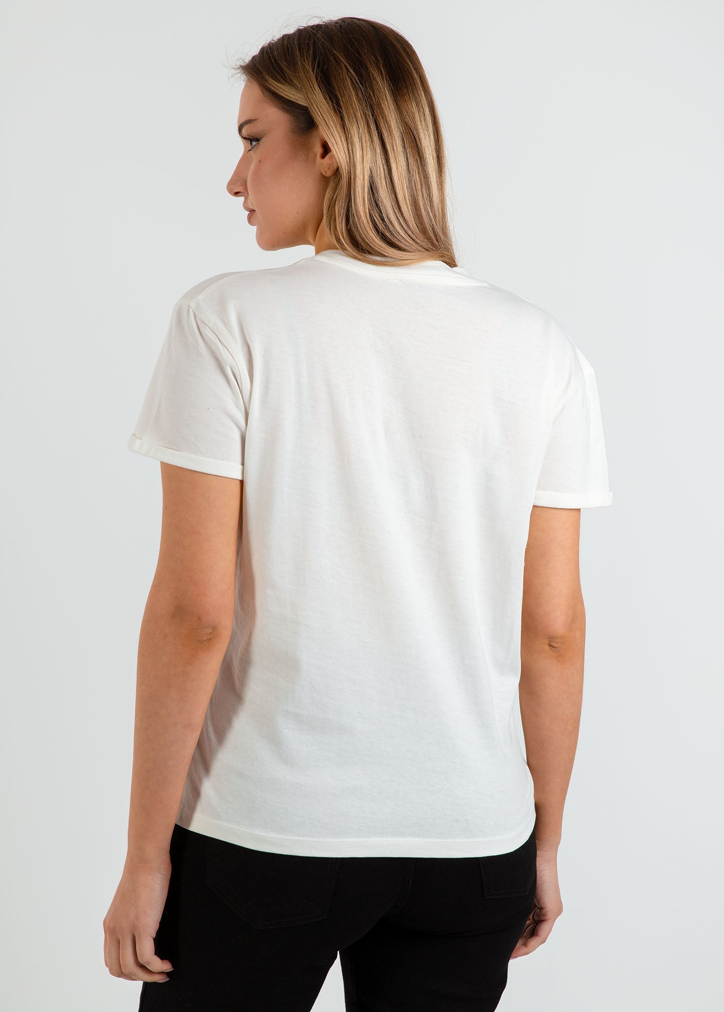 Γυναικείο basic t-shirt V 'Latina'-OFFWHITE