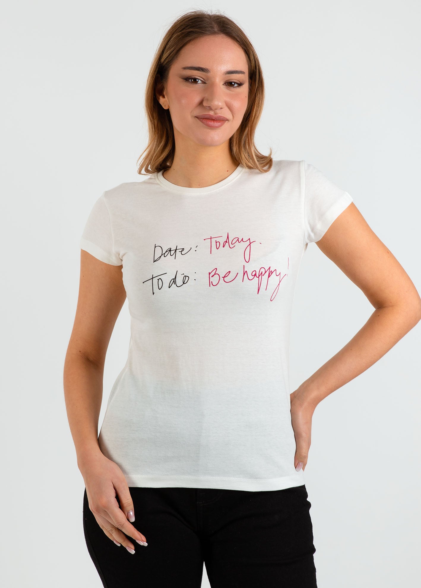 Γυναικεία μπλούζα με τύπωμα 'Date today'-OFFWHITE