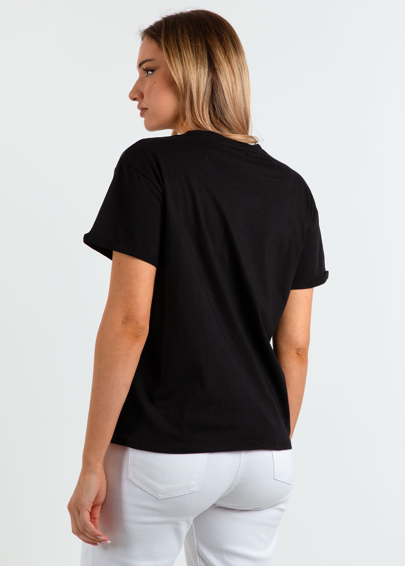Γυναικείο t-shirt με τύπωμα 'Can & will'-BLACK