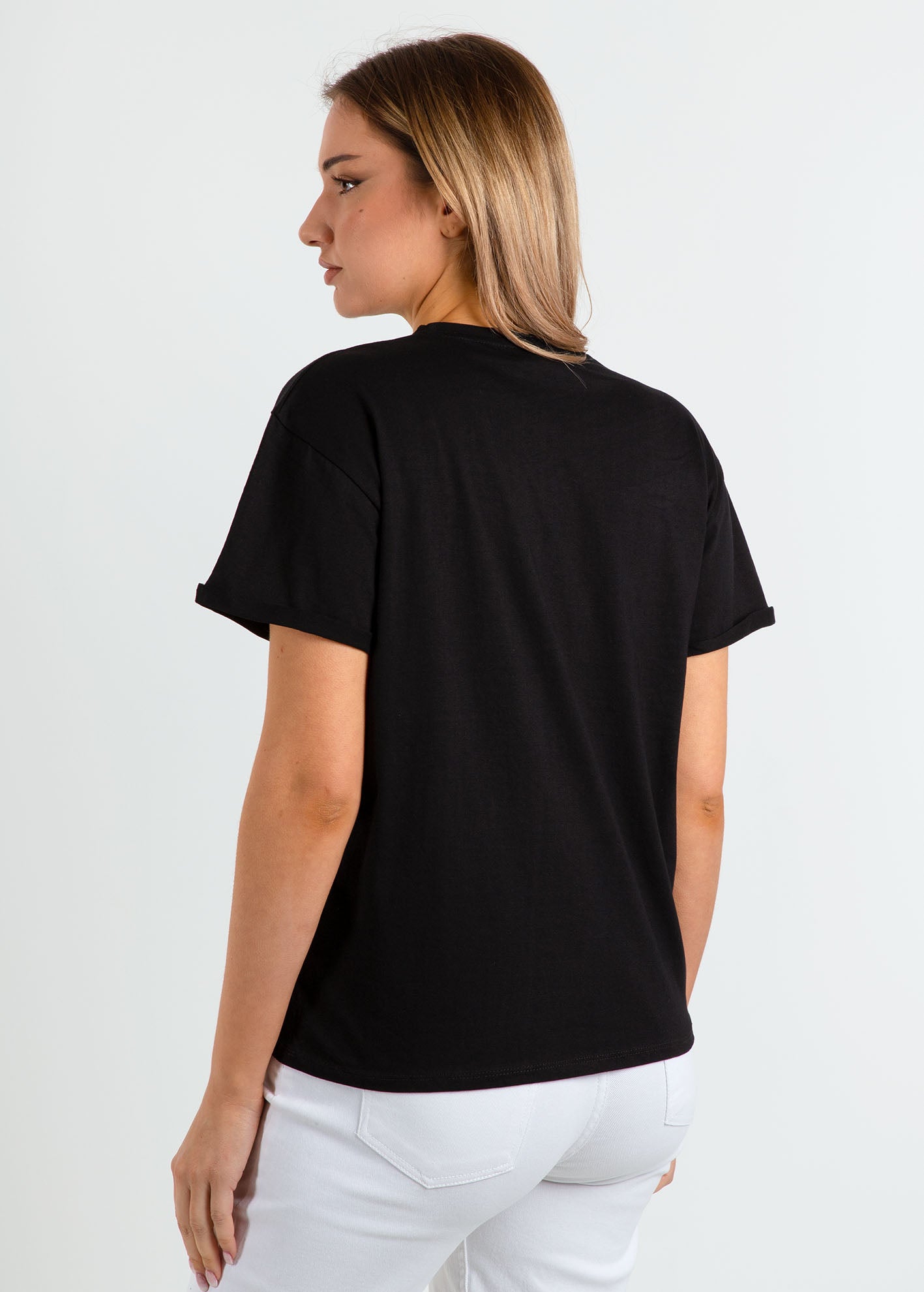 Γυναικείο t-shirt με τύπωμα 'Relax'-BLACK