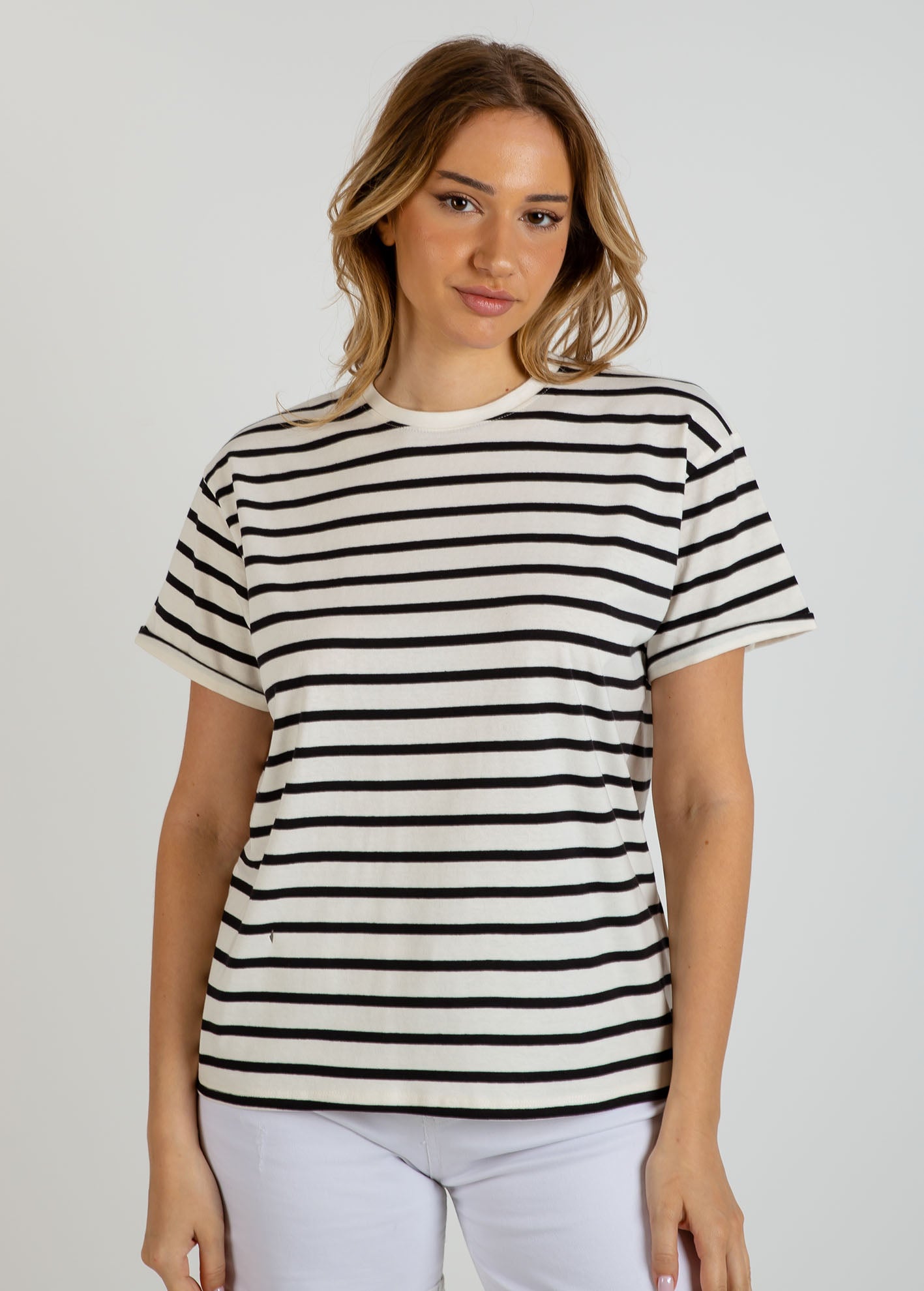Γυναικεία μπλούζα ριγέ loose fit
