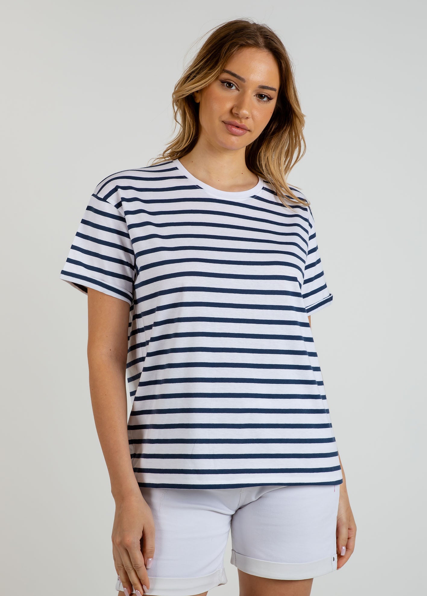 Γυναικεία μπλούζα ριγέ loose fit 