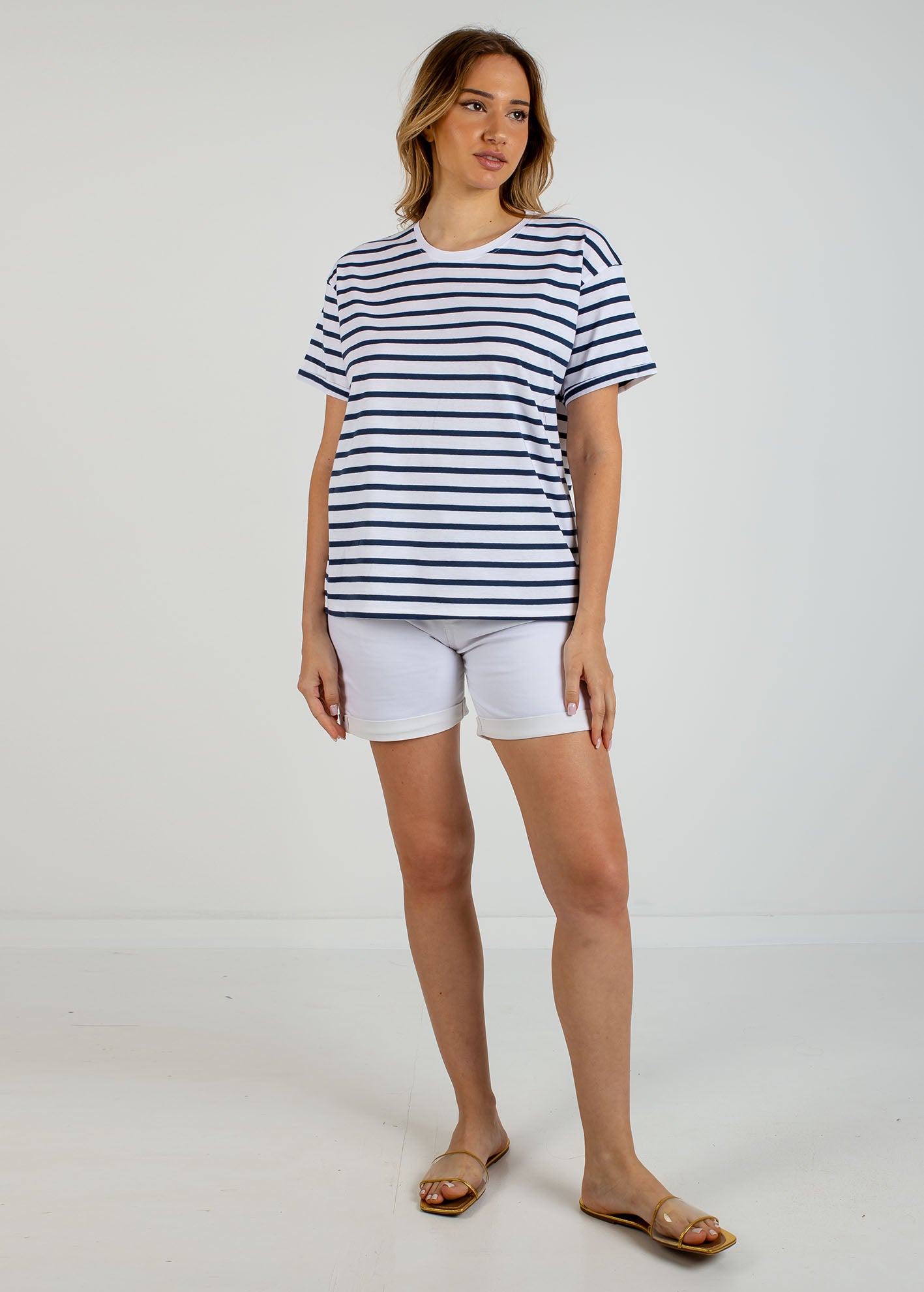 Γυναικεία μπλούζα ριγέ loose fit 