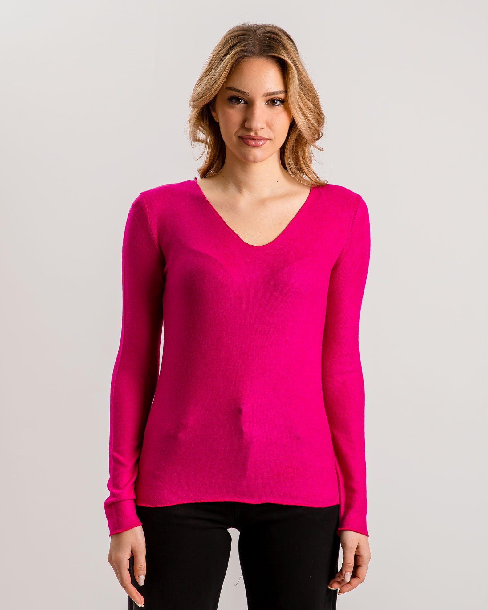 Women's Blouse with Soft Texture 'Zi44na'-pink berry marl