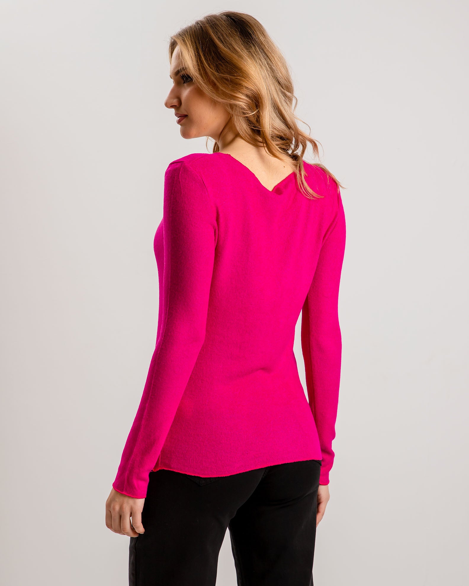 Women's Blouse with Soft Texture 'Zi44na'-pink berry marl