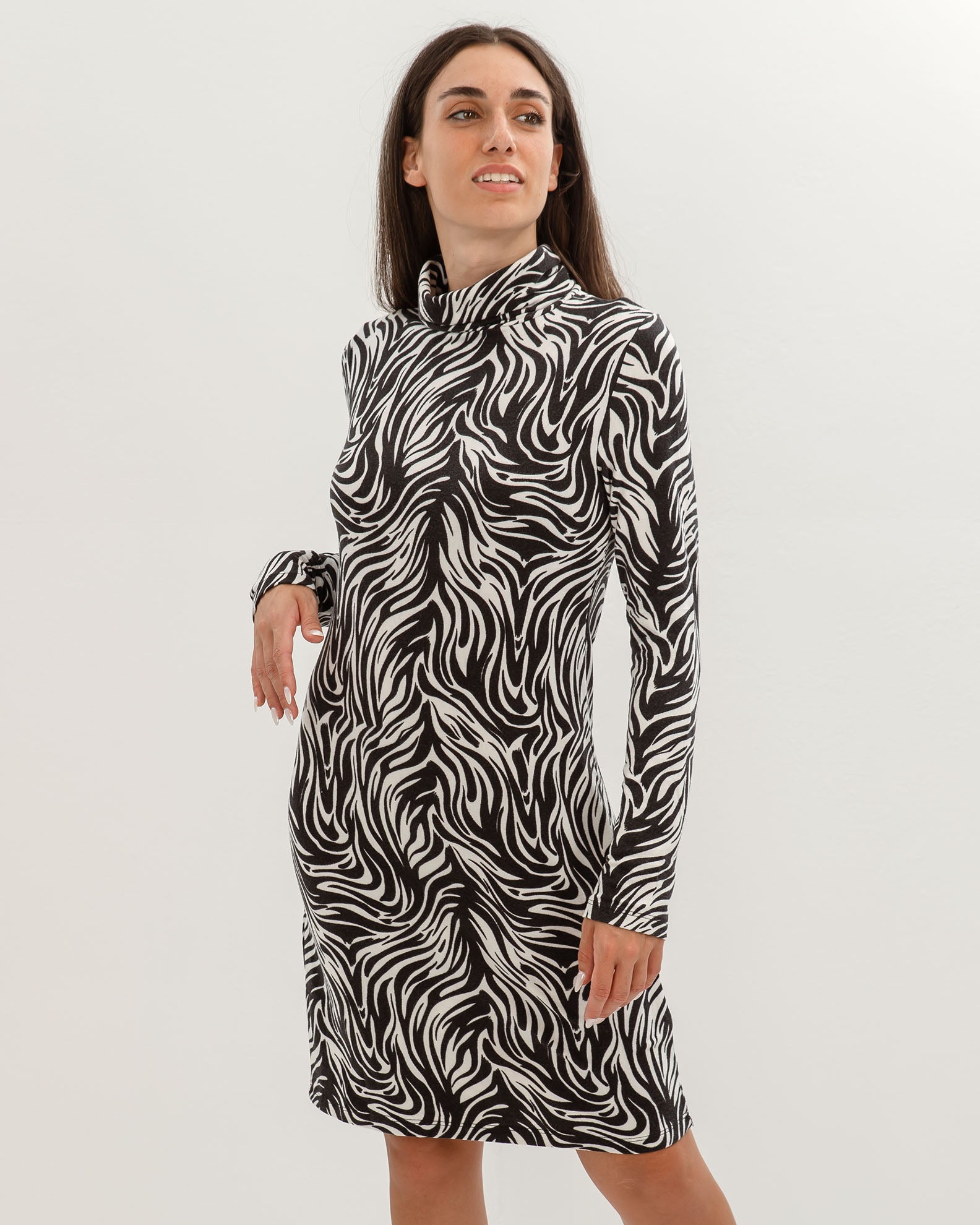 Mini dress 'Ami'-black zebra