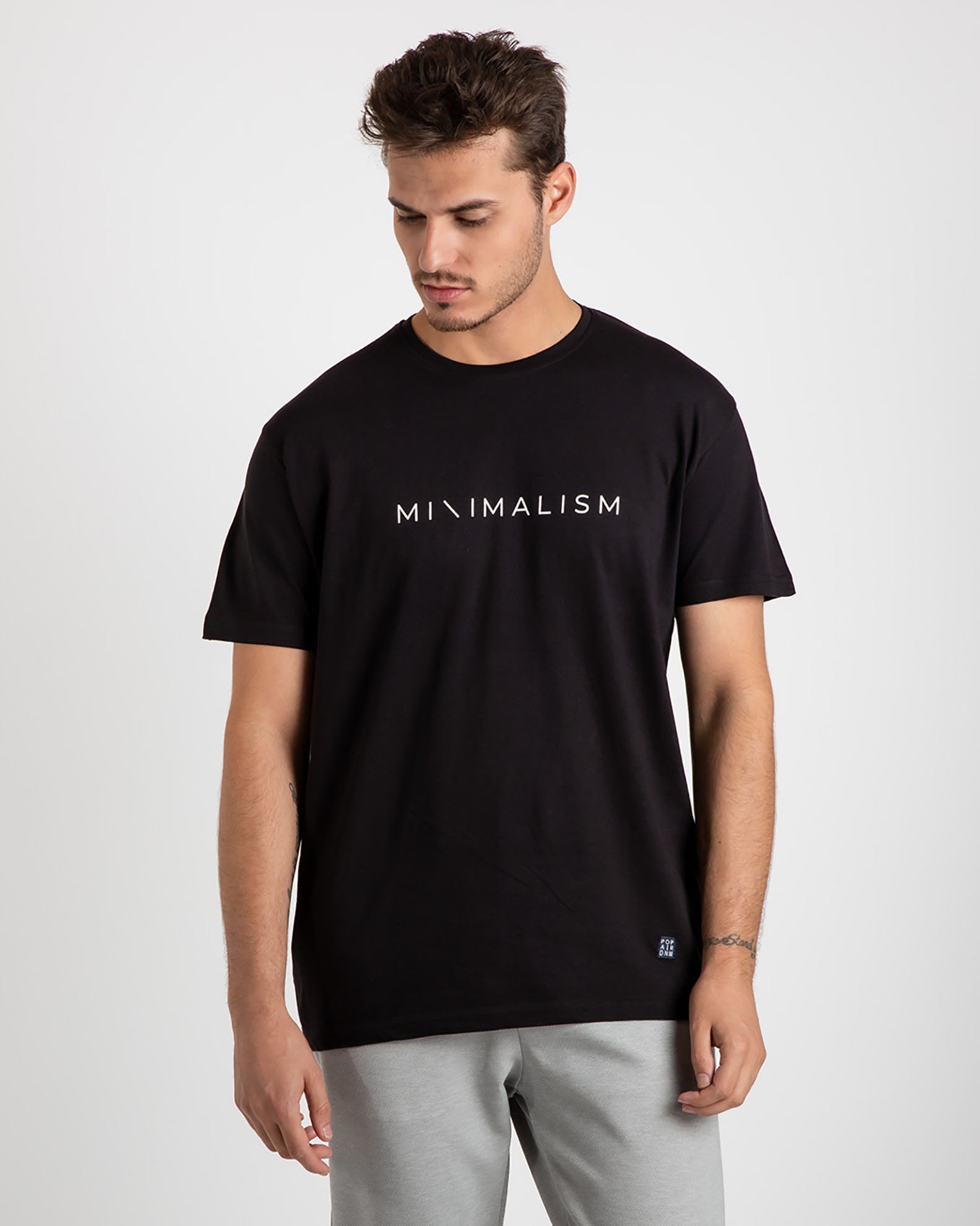 Men's short-sleeved shirt 'Minimalism'-BLACK