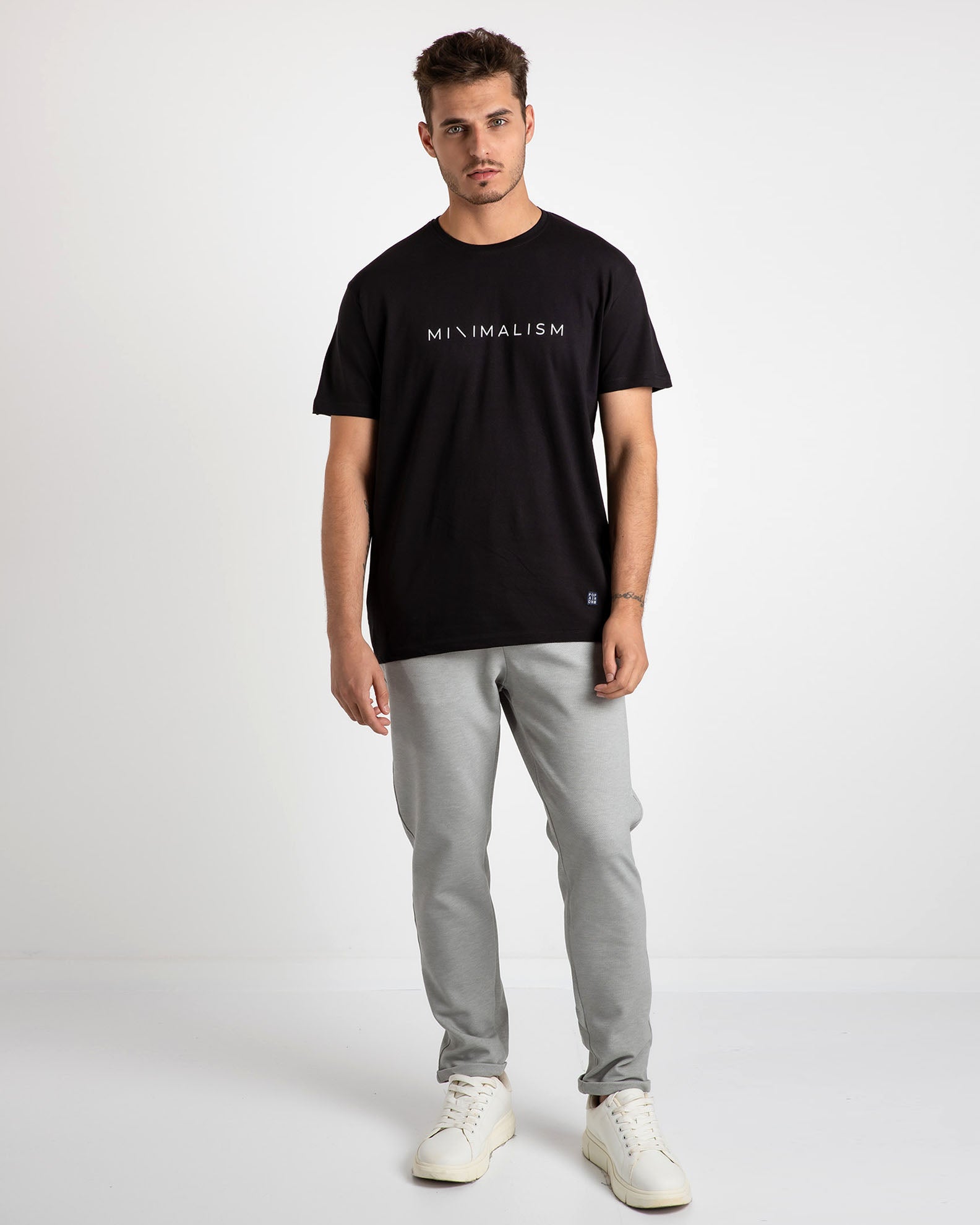 Men's short-sleeved shirt 'Minimalism'-BLACK