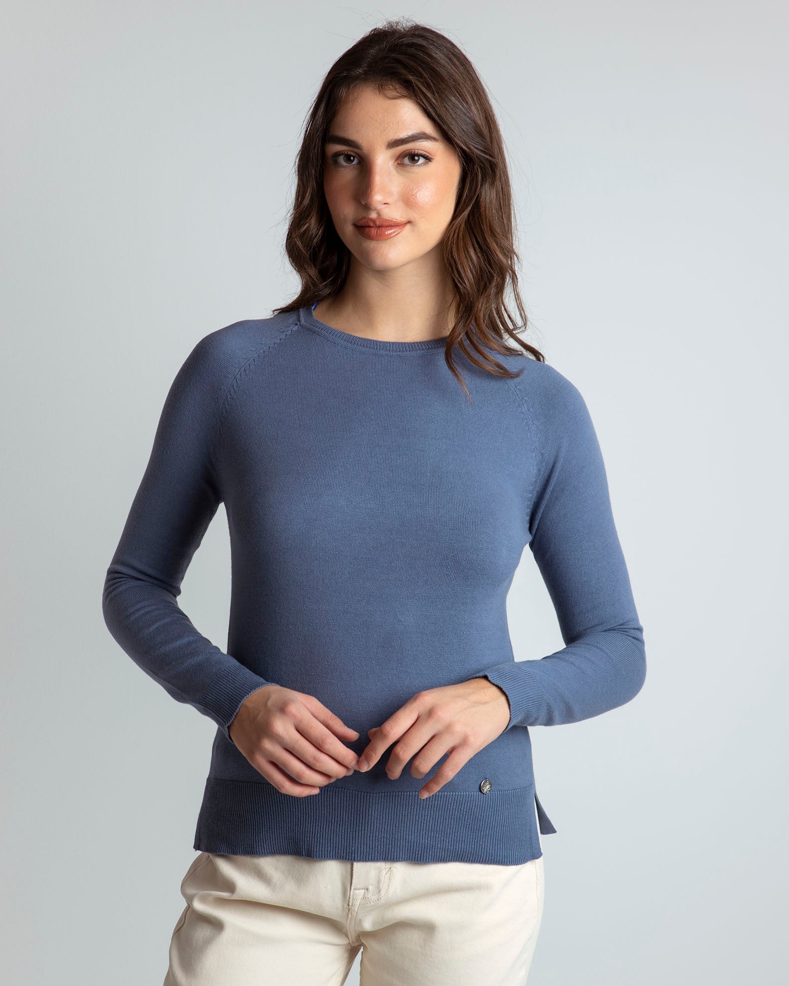 Women's light knitted blouse 'Scarlet'-BLUE LIGHT