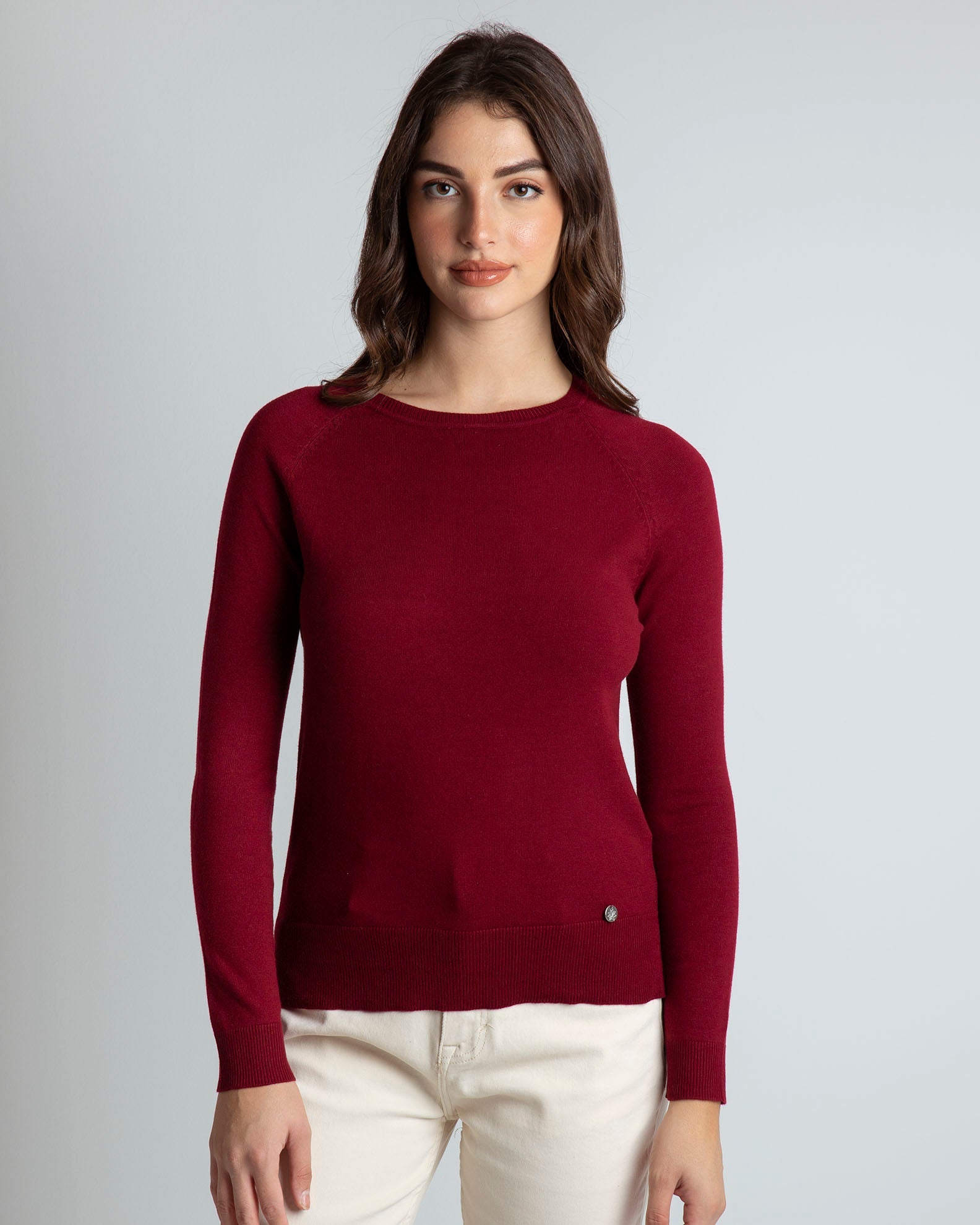 Women's light knit blouse 'Scarlet'-BORDEAUX