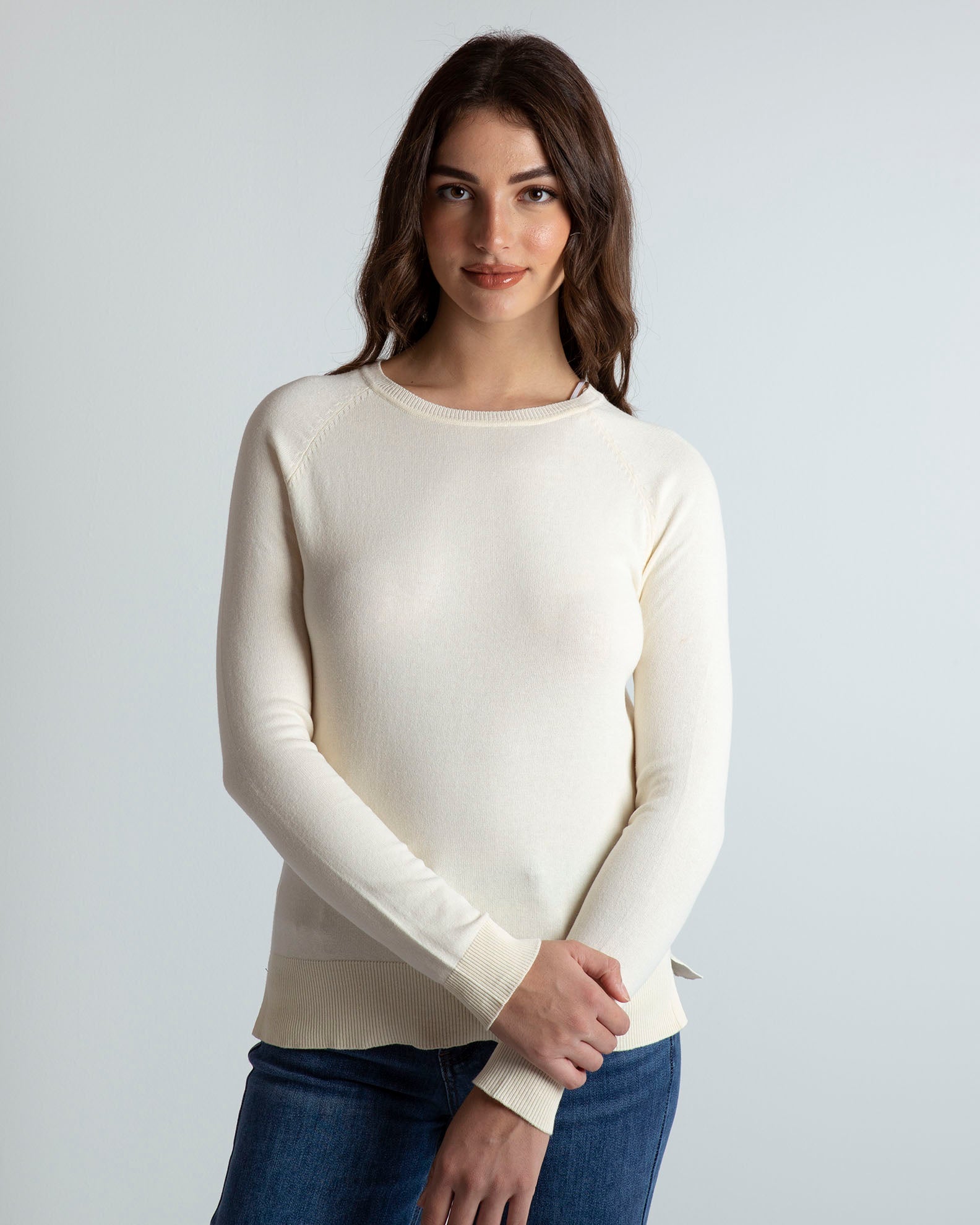 Women's light knit blouse 'Scarlet'-OFFWHITE