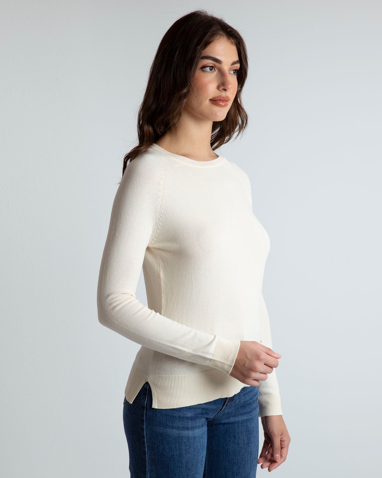 Women's light knit blouse 'Scarlet'-OFFWHITE