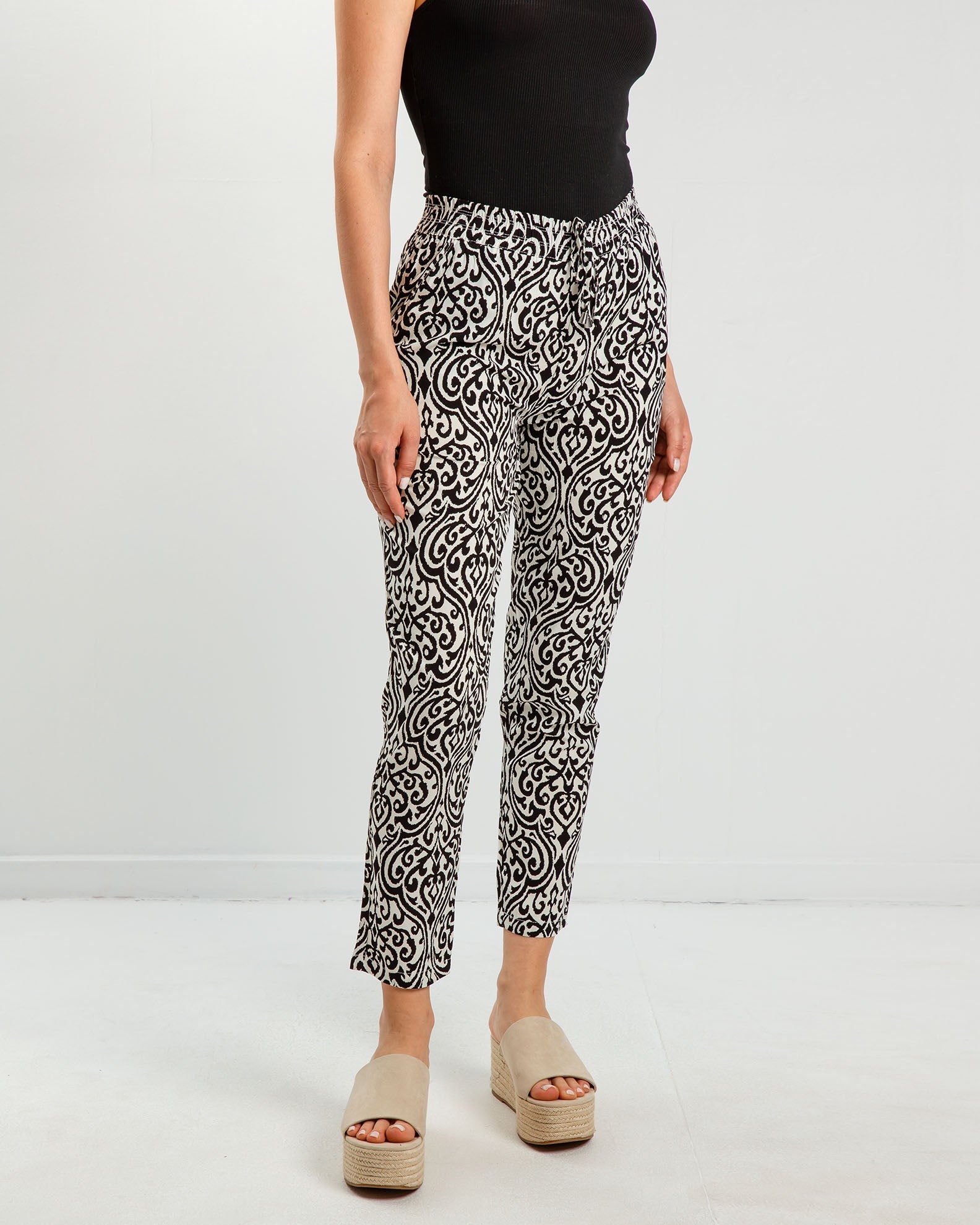 Women's Printed Pants 'Ri44cky'-offwhite div